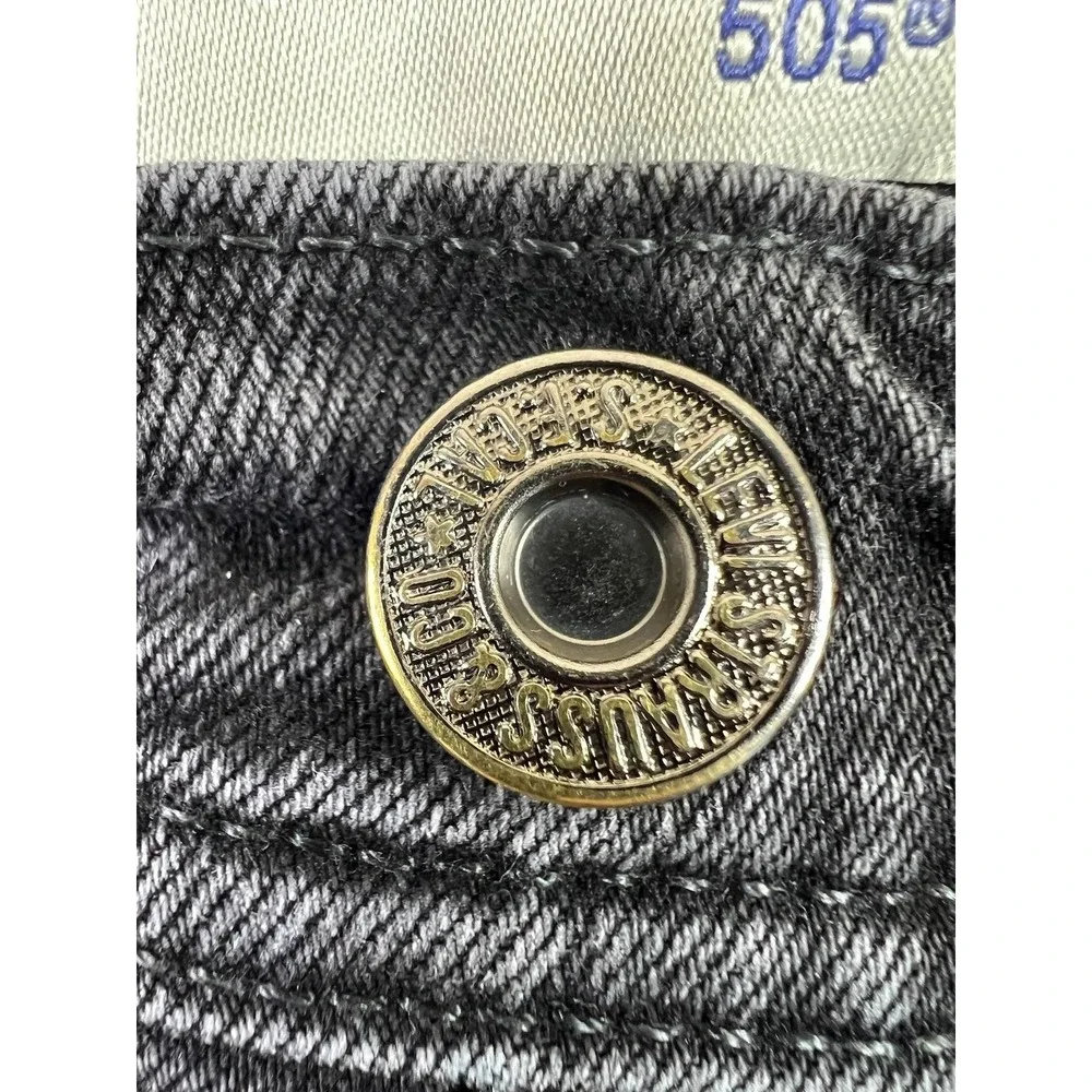 Levis‎ 505 Jeans Mens 36x30 Black Straight Leg Denim Stretch Classic 5 Pocket